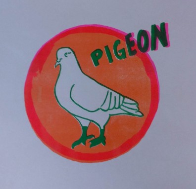 Pigeon: Risograph, 11 3/8 " x 11", 2019